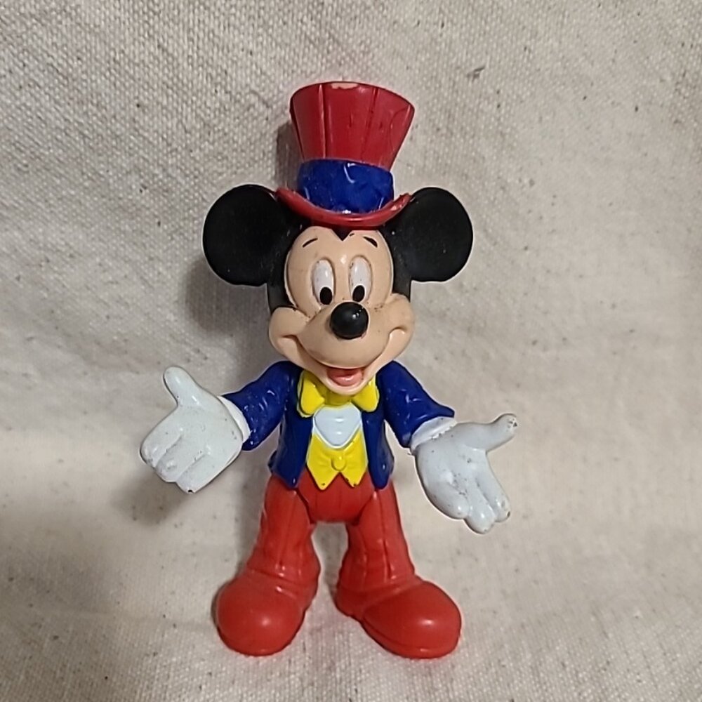 Disney Moveable Top Hat‎ Mickey Mouse Figurine Vintage Collectible Multi-color